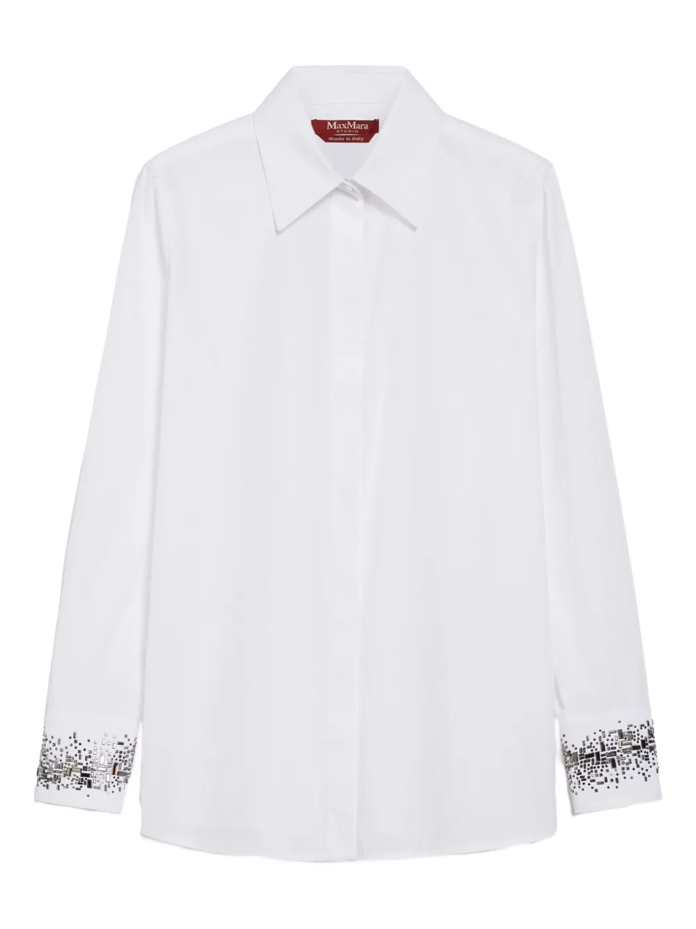 Max Mara Blouse verfraaid met kristallen Wit