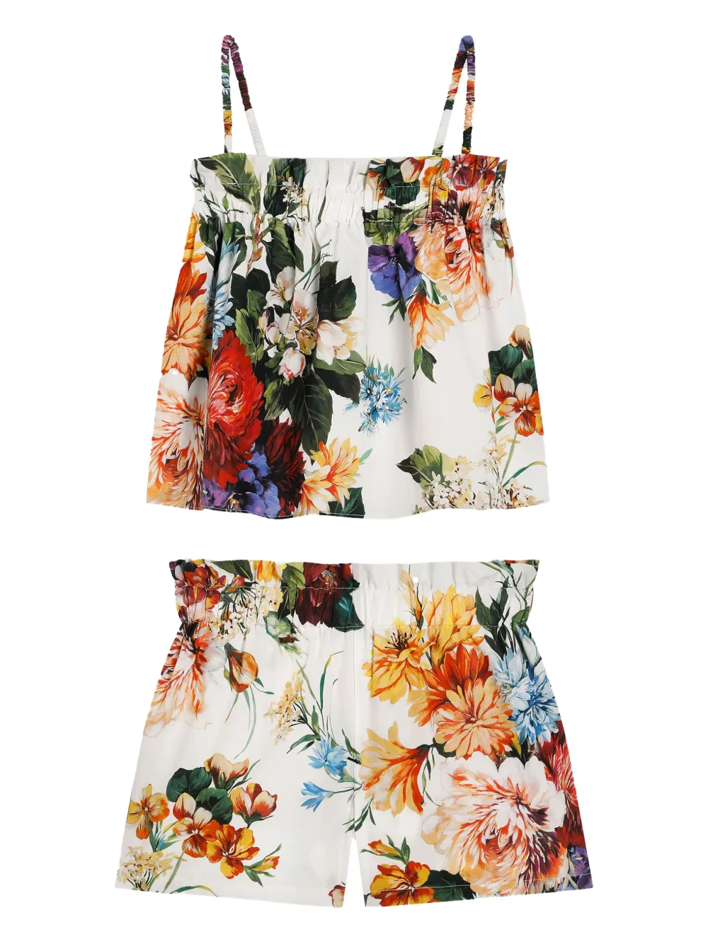 Dolce & Gabbana Kids floral straps suit - ホワイト Dolce & Gabbana Kids floral straps suit - ホワイト