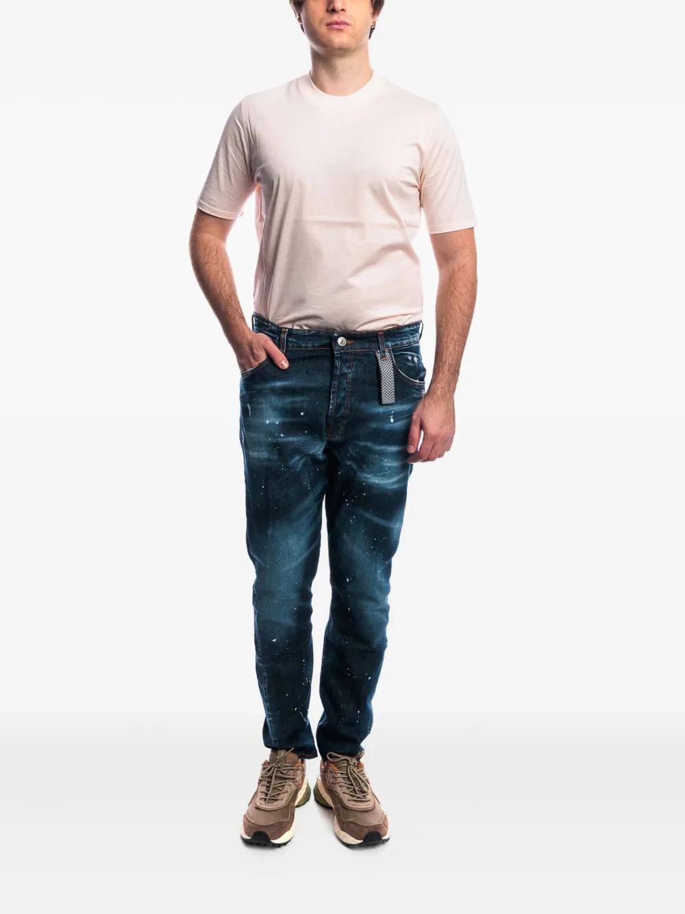 YES LONDON Jeans met verfspatten - Blauw