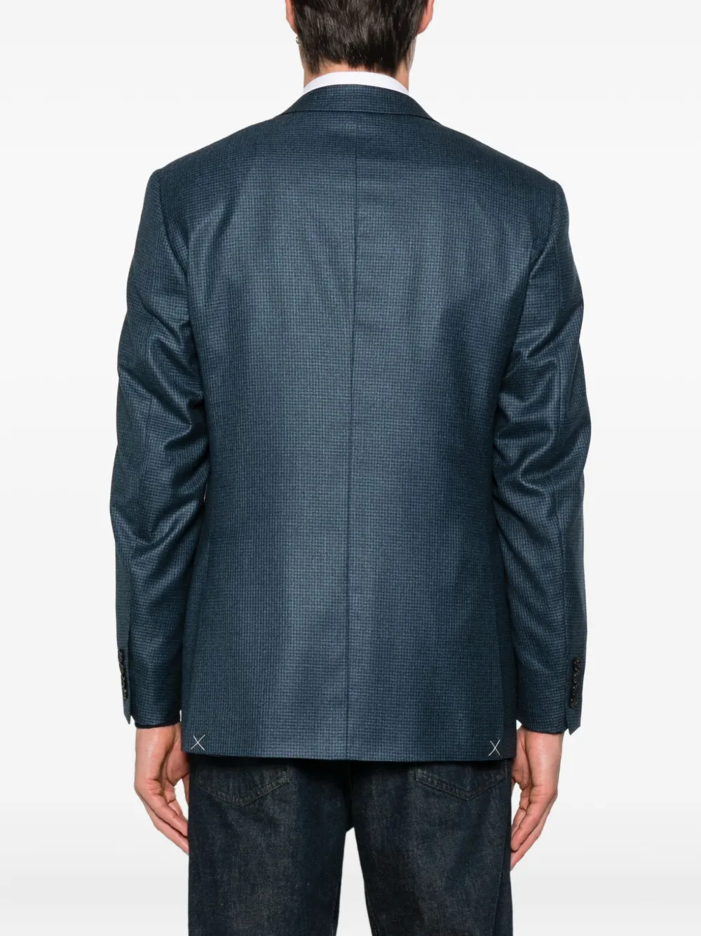 Canali Geruit jack Blauw