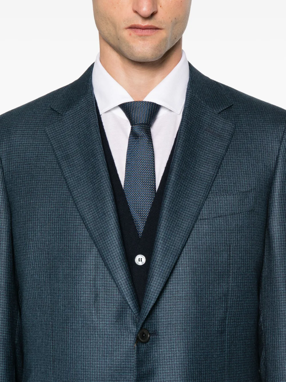 Canali Geruit jack Blauw