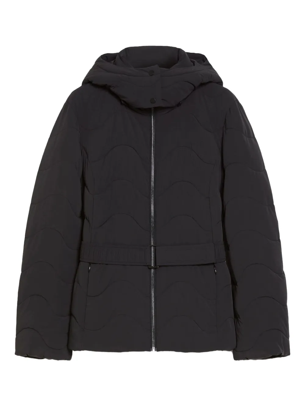 Pennyblack quilted hooded belted coat | Black | Image 1