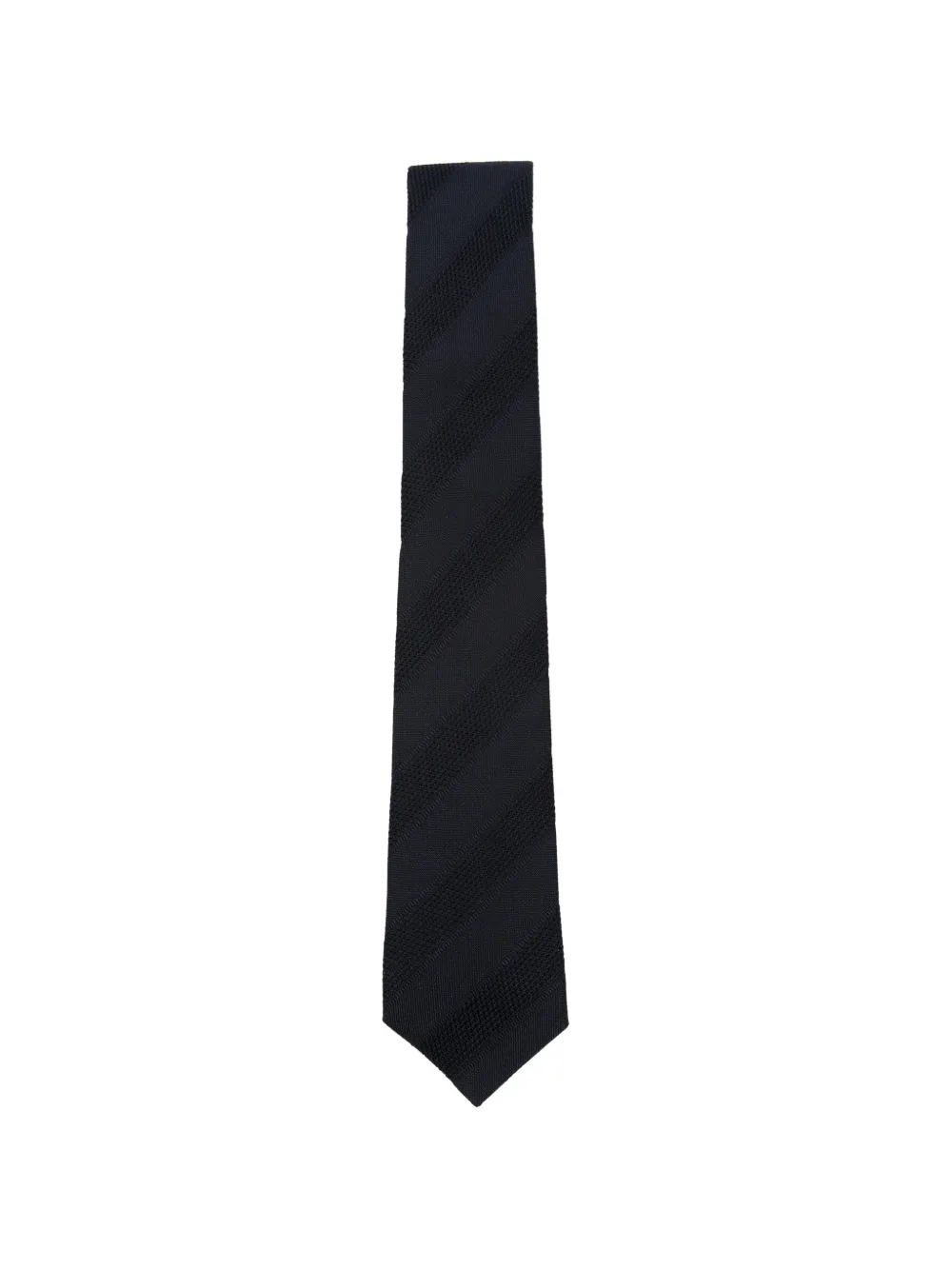 Tagliatore diagonal-stripe knitted tie - Schwarz