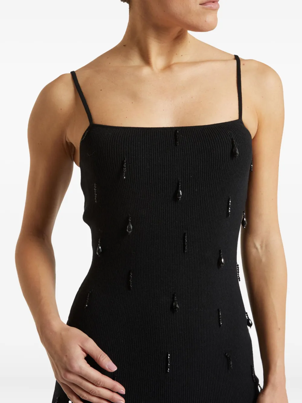 Pennyblack Beaded Midi Dress In Black