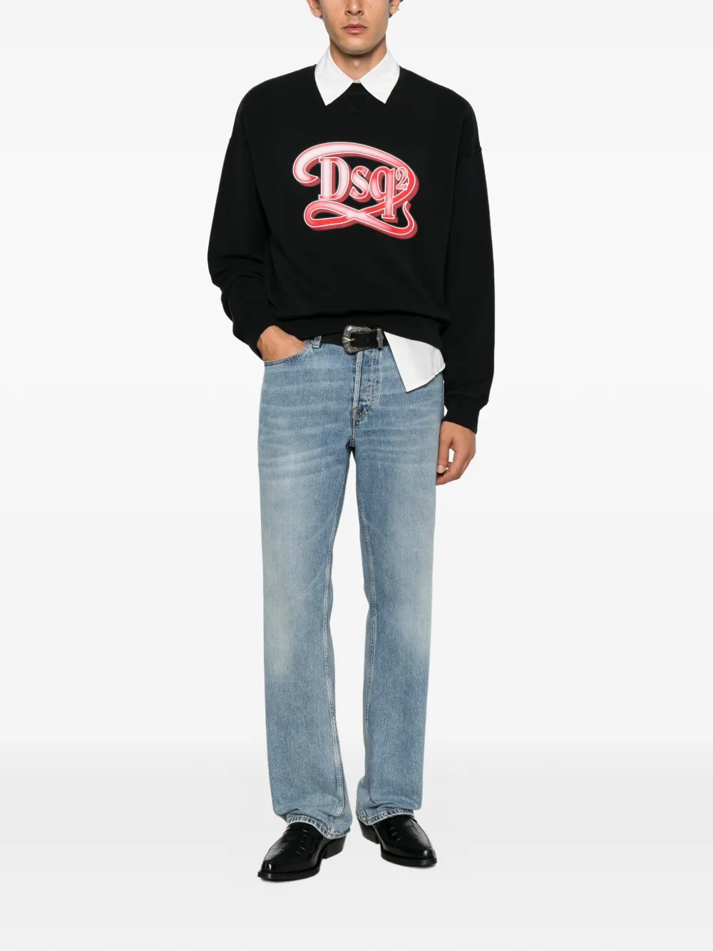 DSQUARED2 Sweater met logoprint Zwart
