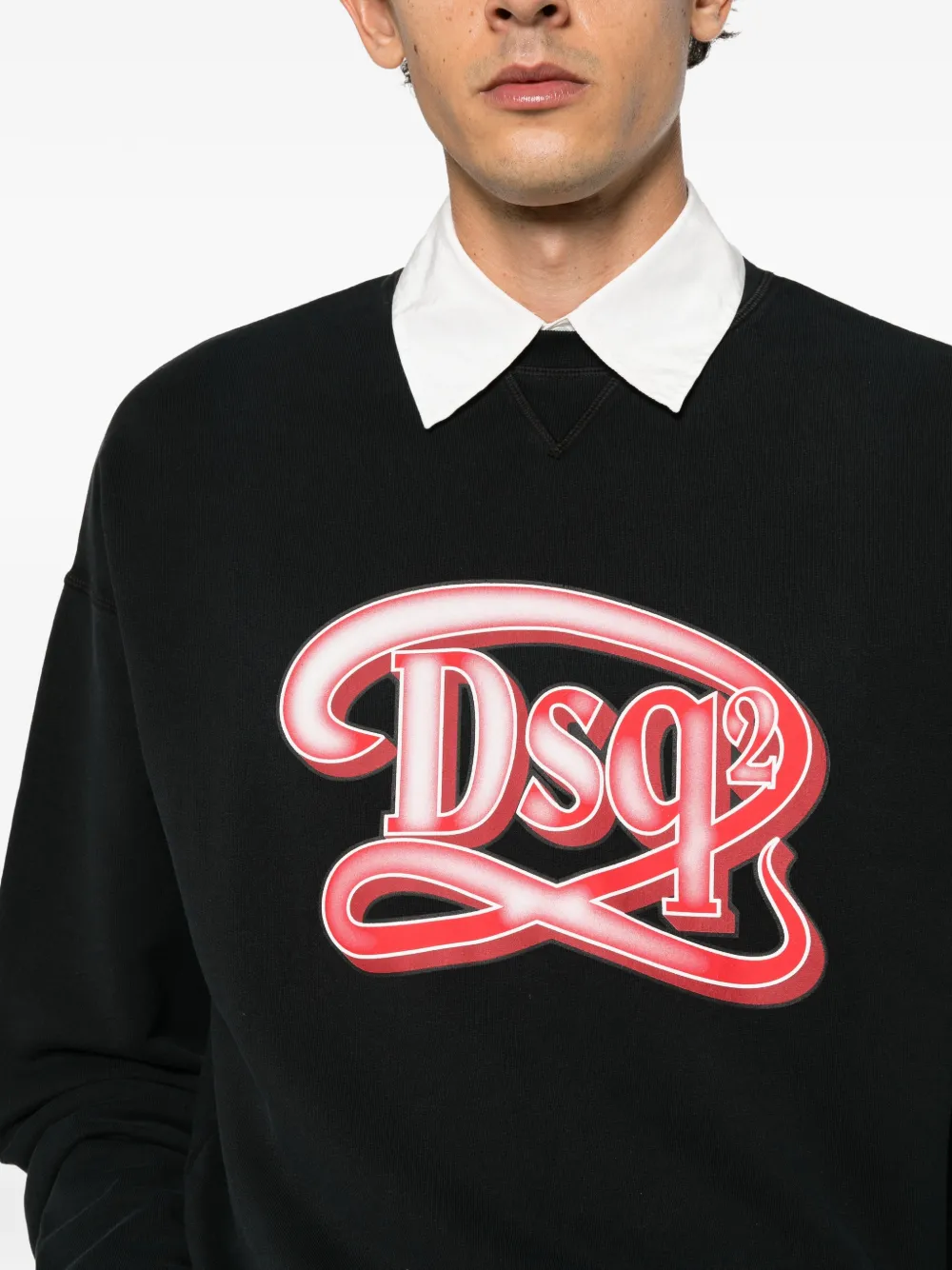 DSQUARED2 Sweater met logoprint Zwart