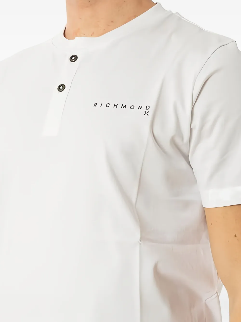 John Richmond T-shirt met knopen Wit