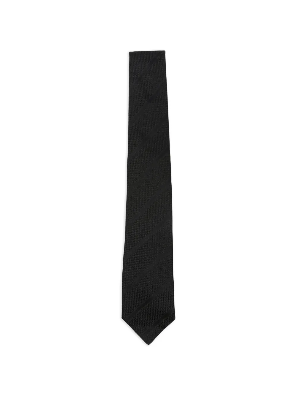 Tagliatore diagonal-stripe textured tie - Schwarz