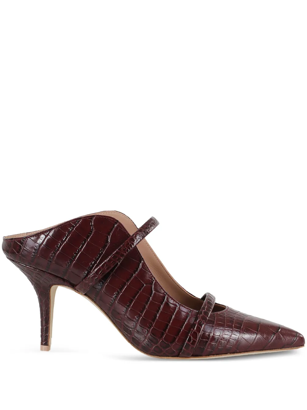 Malone Souliers 70mm crocodile-effect mules Brown
