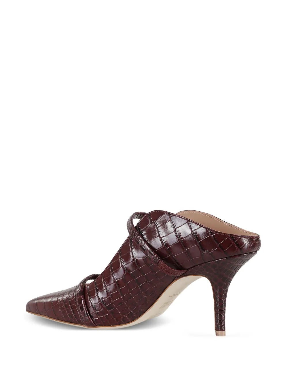 Malone Souliers 70mm crocodile-effect mules Brown