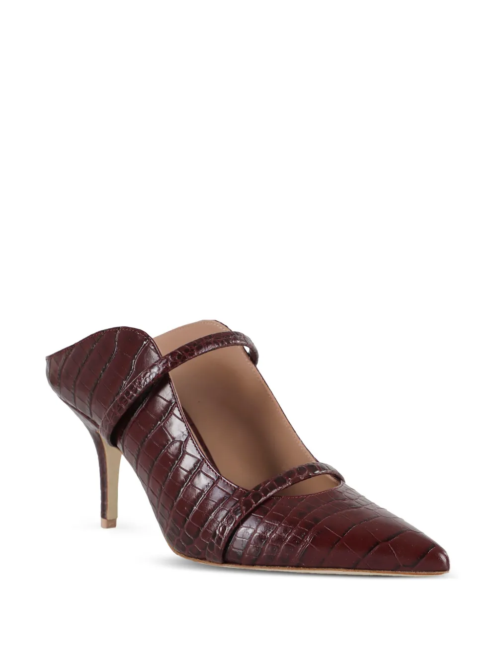 Malone Souliers 70mm crocodile-effect mules Brown
