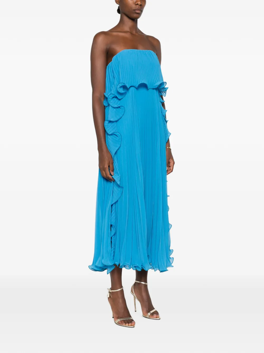 SIMONA CORSELLINI Geplooide jurk Blauw