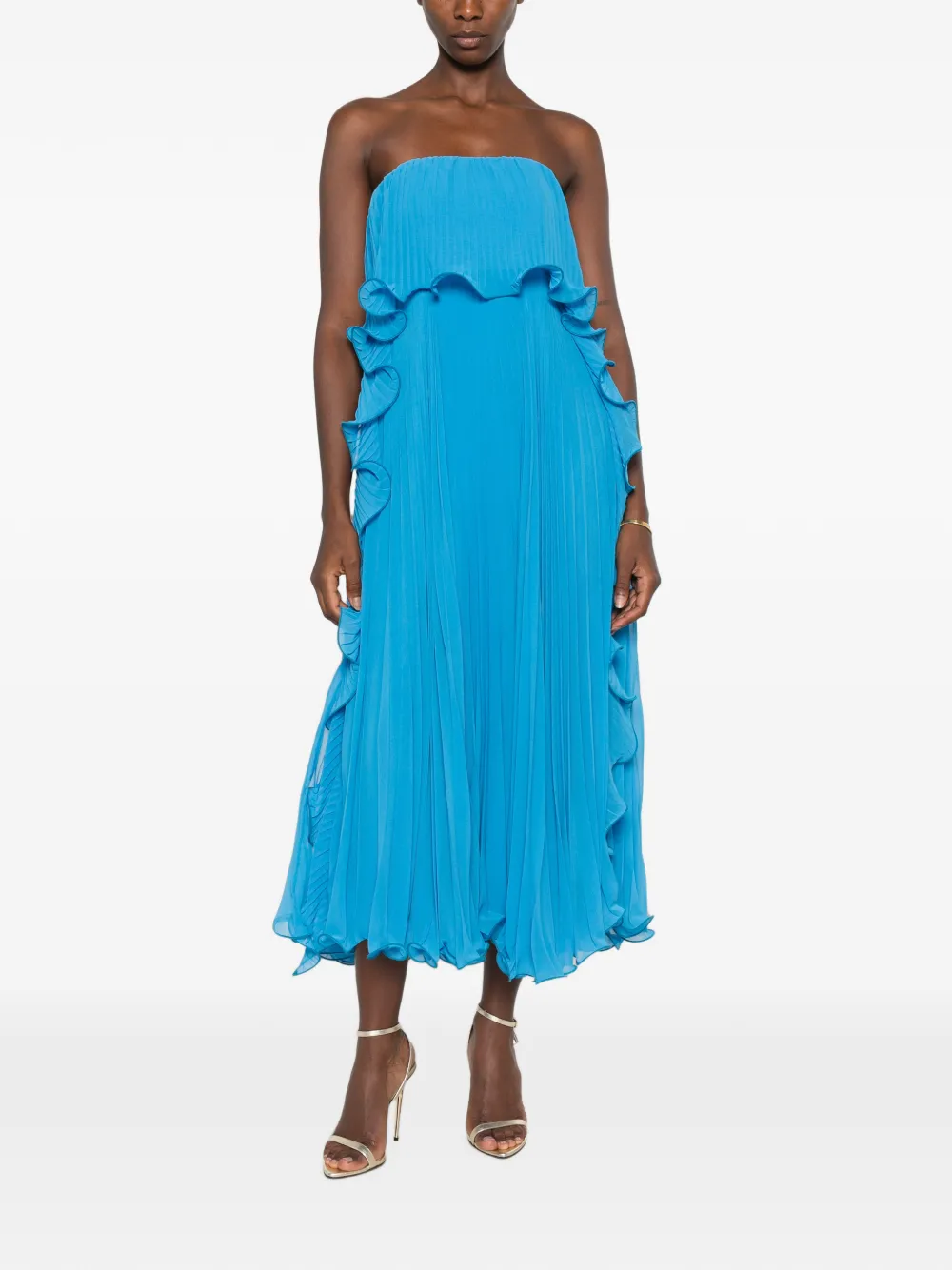 SIMONA CORSELLINI Geplooide jurk Blauw