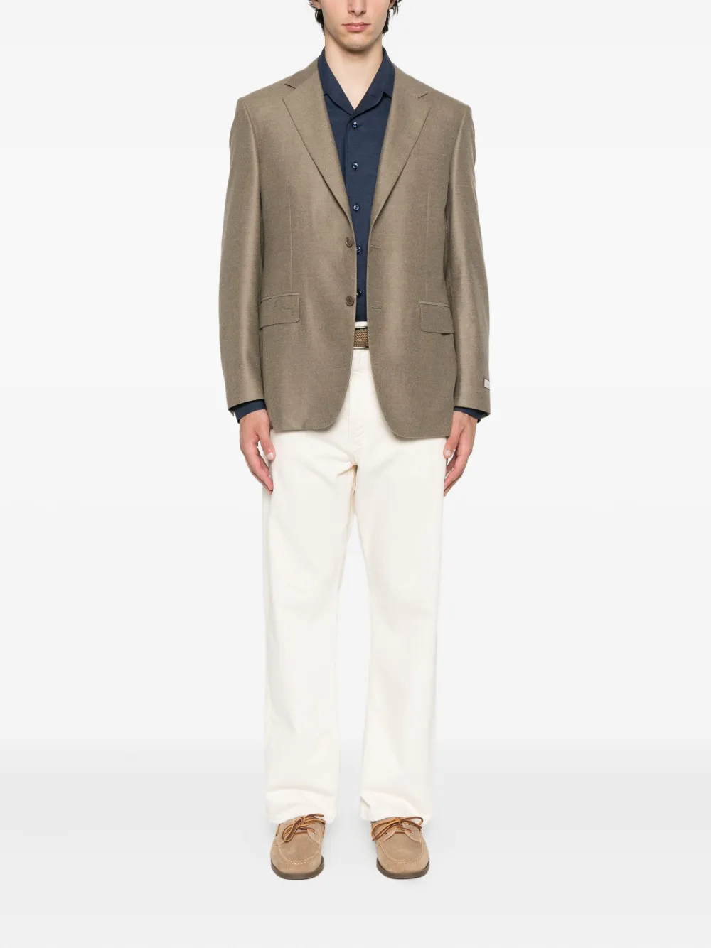Canali Wollen blazer met twee knopen Bruin