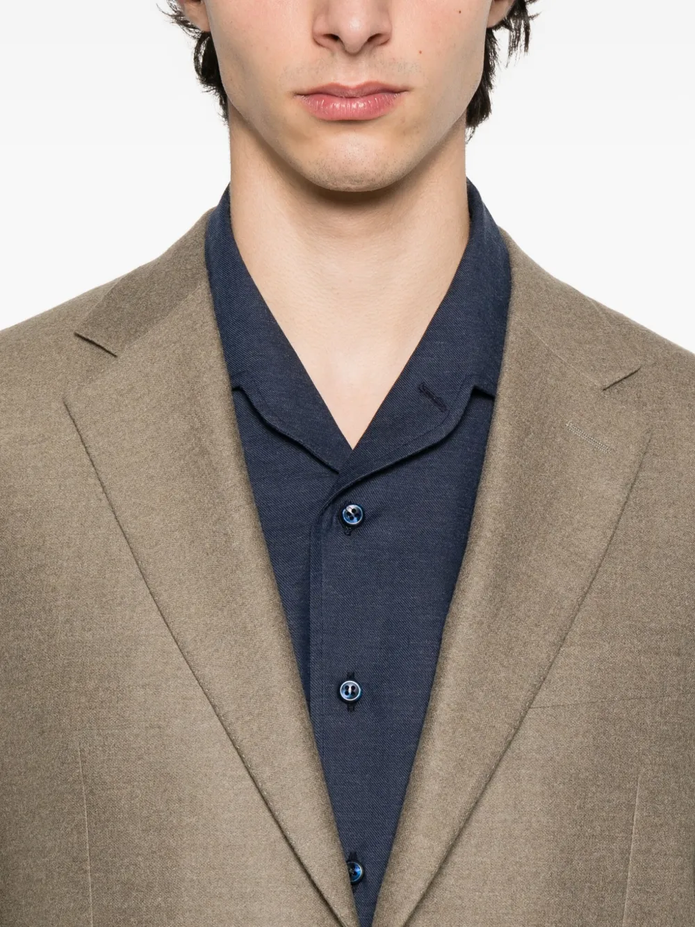 Canali Wollen blazer met twee knopen Bruin