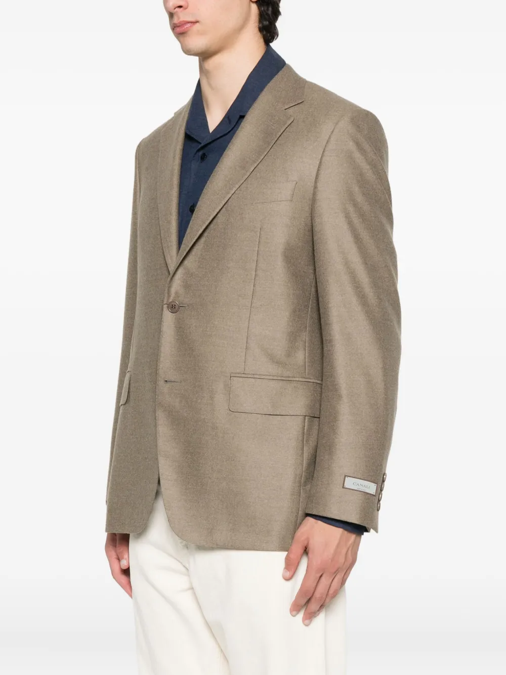 Canali Wollen blazer met twee knopen Bruin