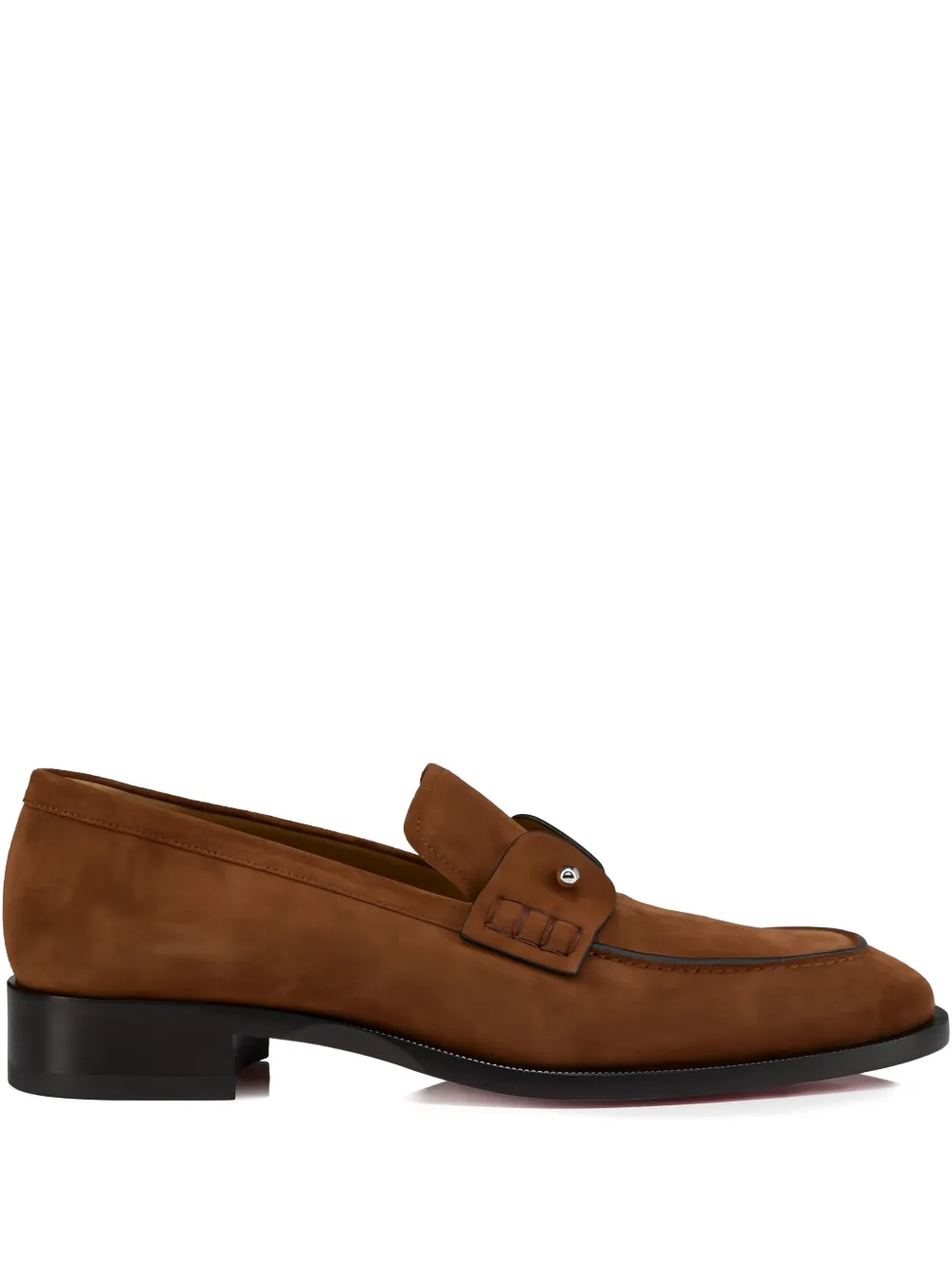 Christian Louboutin Chambelimoc suede almond-toe loafers | Brown | Image 1