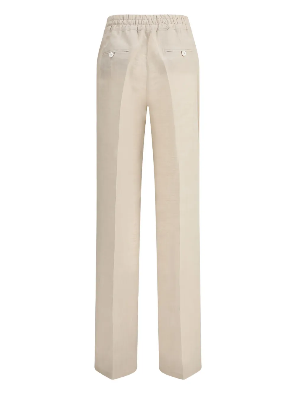Kiton elastic-waist linen trousers - Beige
