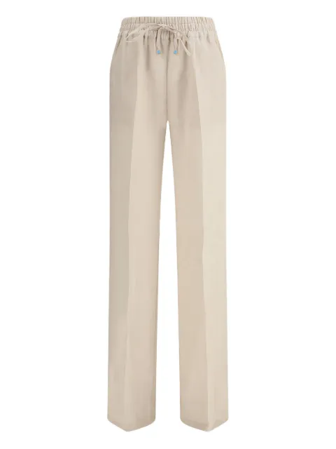 Kiton elastic-waist linen trousers