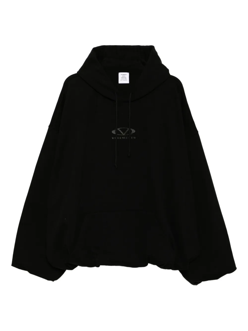 VETE TS Hoodie met ovalen logo Zwart