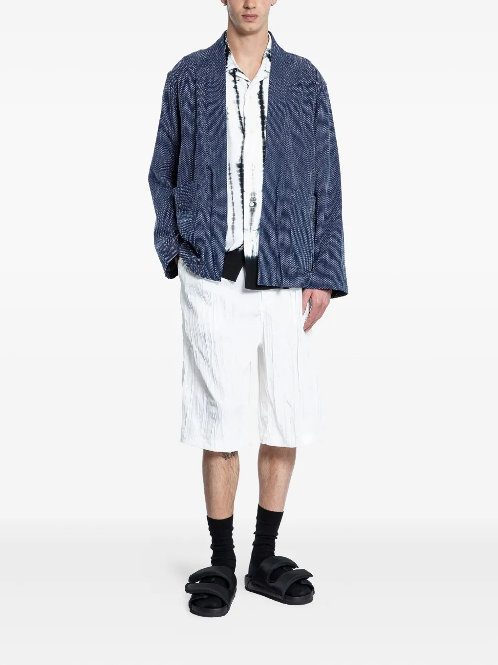 KUON Giacca Aizome Sashiko Noragi in cotone | Giacche-camicia | Image 2