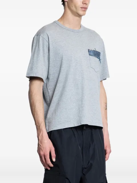 KUON boro-trimmed pocket T-shirt 