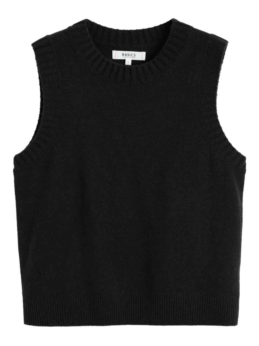 Chinti & Parker crew-neck ribbed vest | Black | Image 1