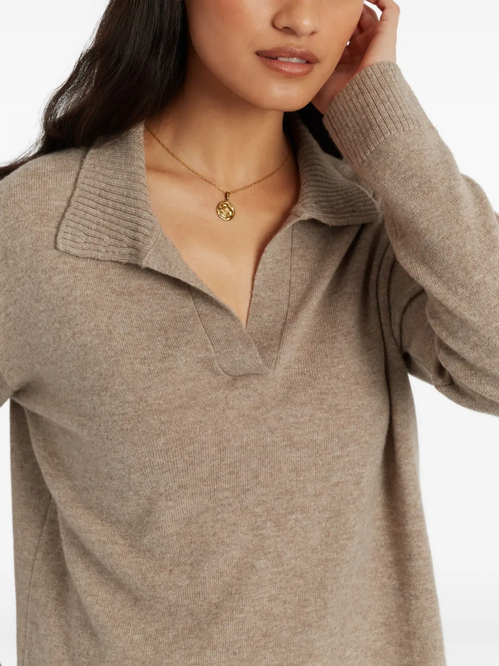 Chinti & Parker Trui met polokraag Beige