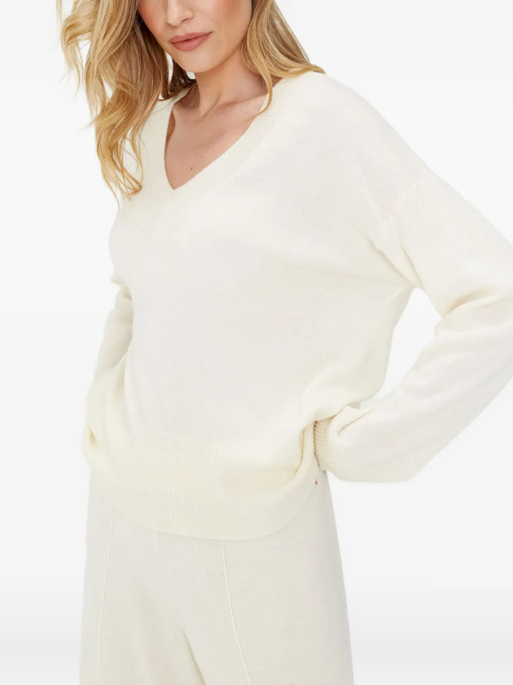 Chinti & Parker Trui van wolblend met V-hals Beige