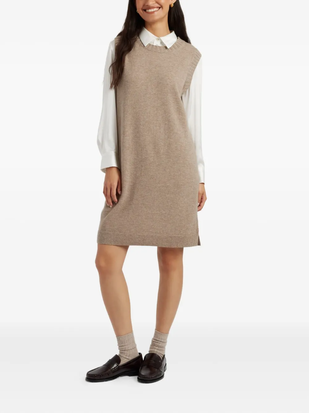 Chinti & Parker Jurk met ronde hals - Beige
