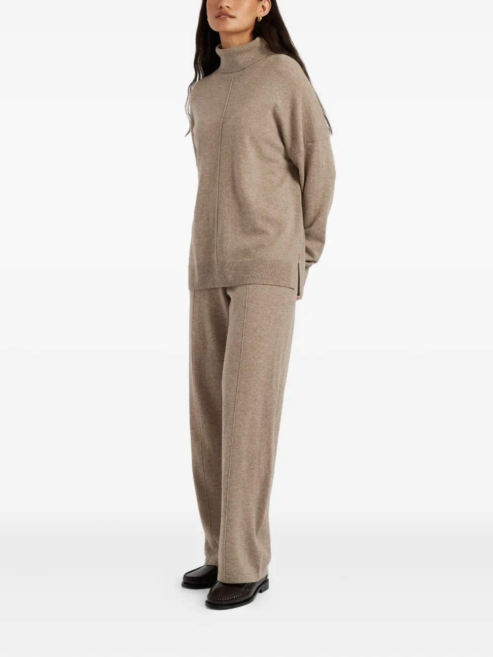 Chinti & Parker Roll-neck Side-split Jumper In Neutral