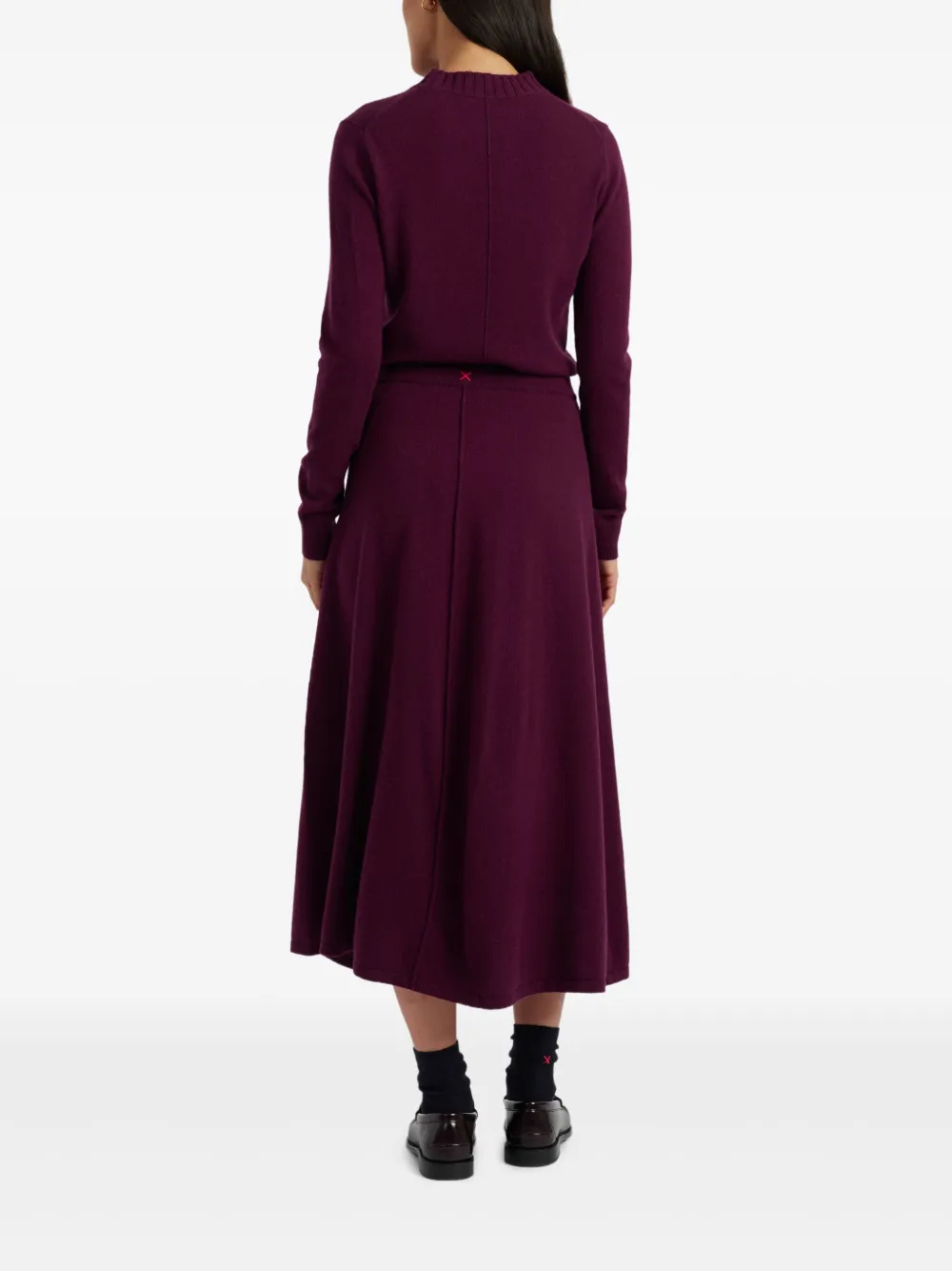 Chinti & Parker A-line Midi Skirt In Burgundy