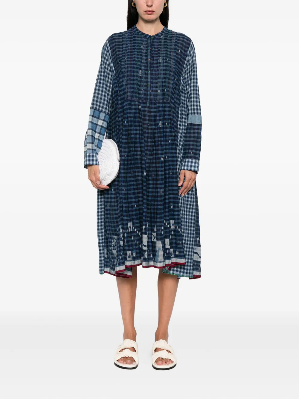 INJIRI patchwork checked midi dress | Day Dresses | Image 2