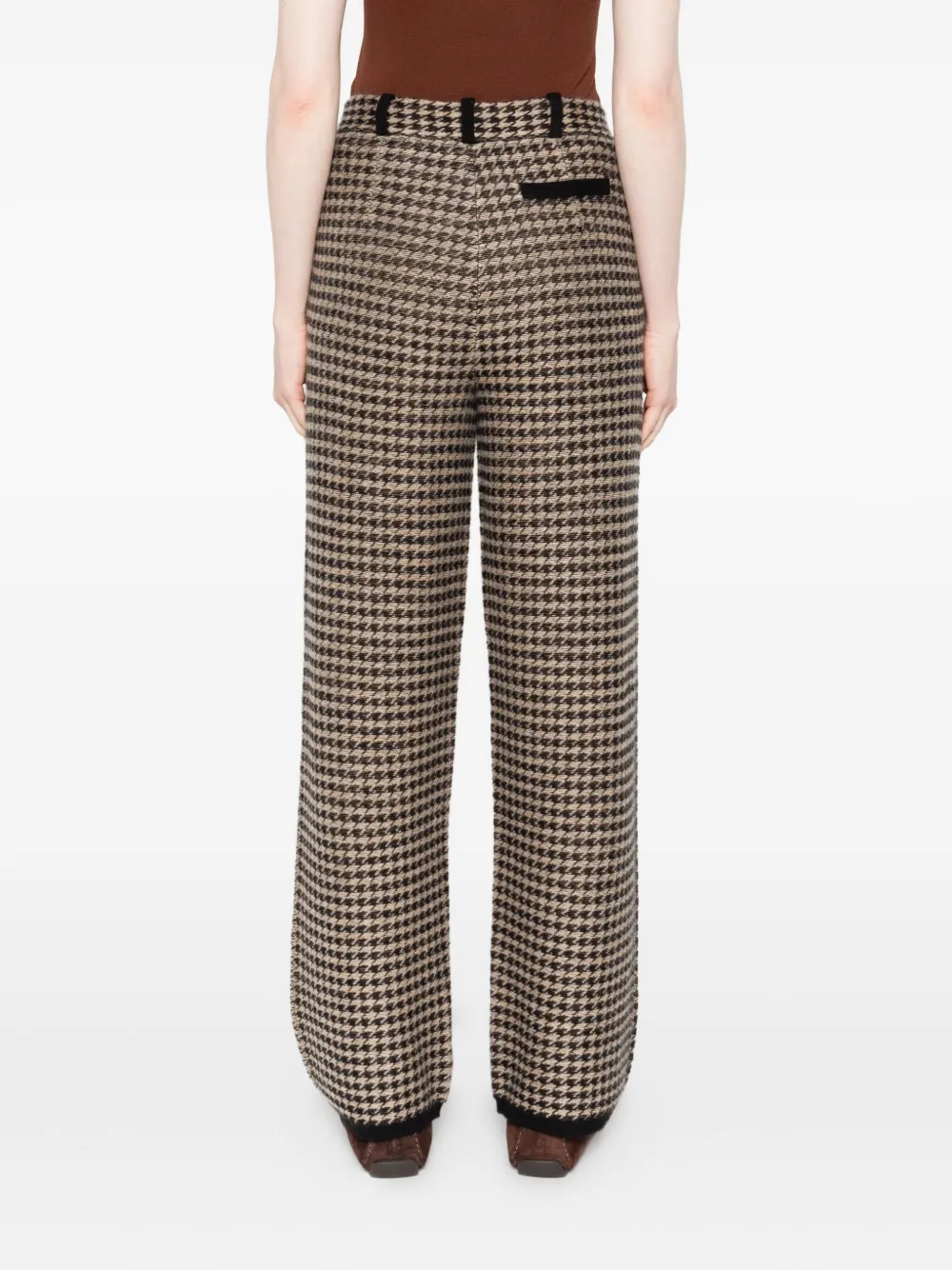 Guest In Residence Houndstooth Knit Trousers In Black