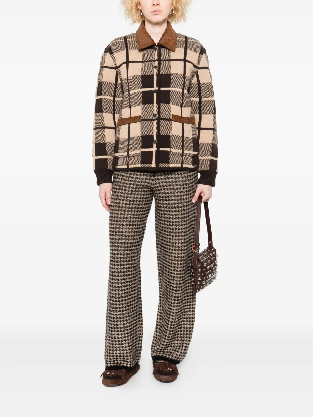 Guest In Residence houndstooth knit trousers - Zwart