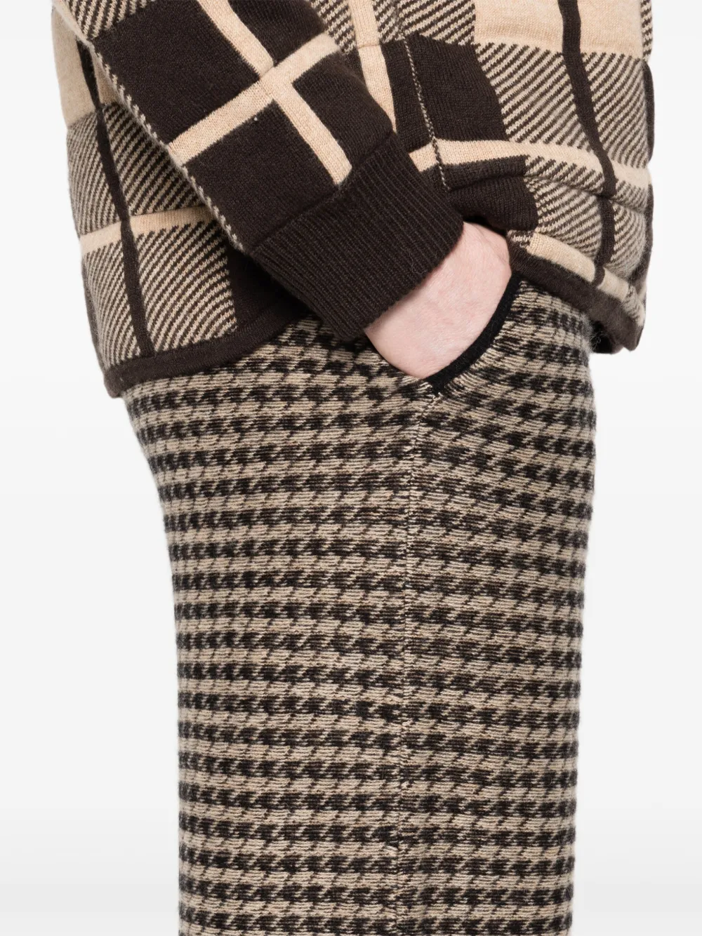 Guest In Residence houndstooth knit trousers Zwart