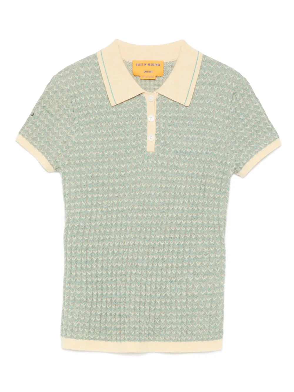 Guest In Residence cashmere polo shirt | Green | Image 1