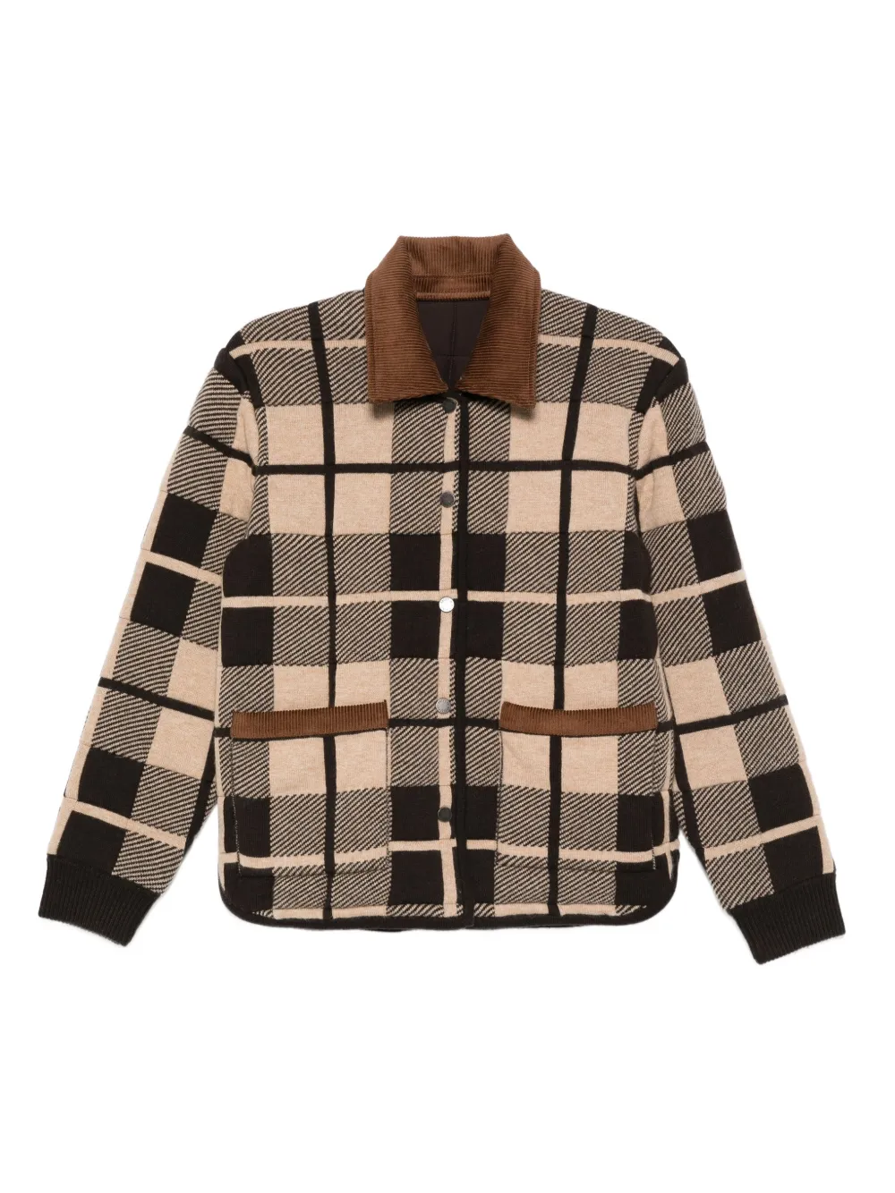 Guest In Residence plaid quilted shirt jacket | بني | Image 1