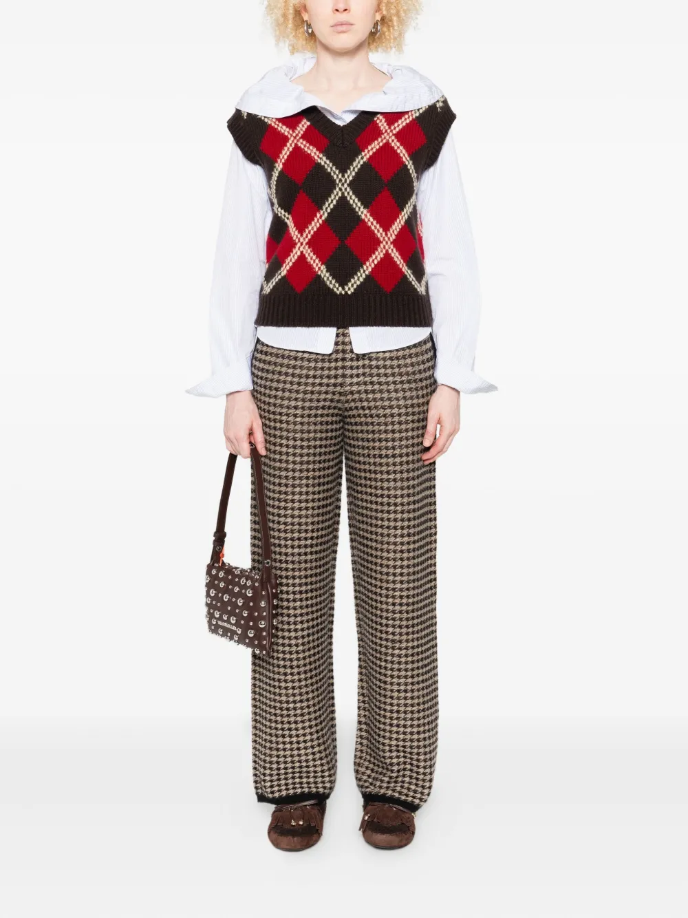 Guest In Residence Argyle Sleeveless Vest In Multi