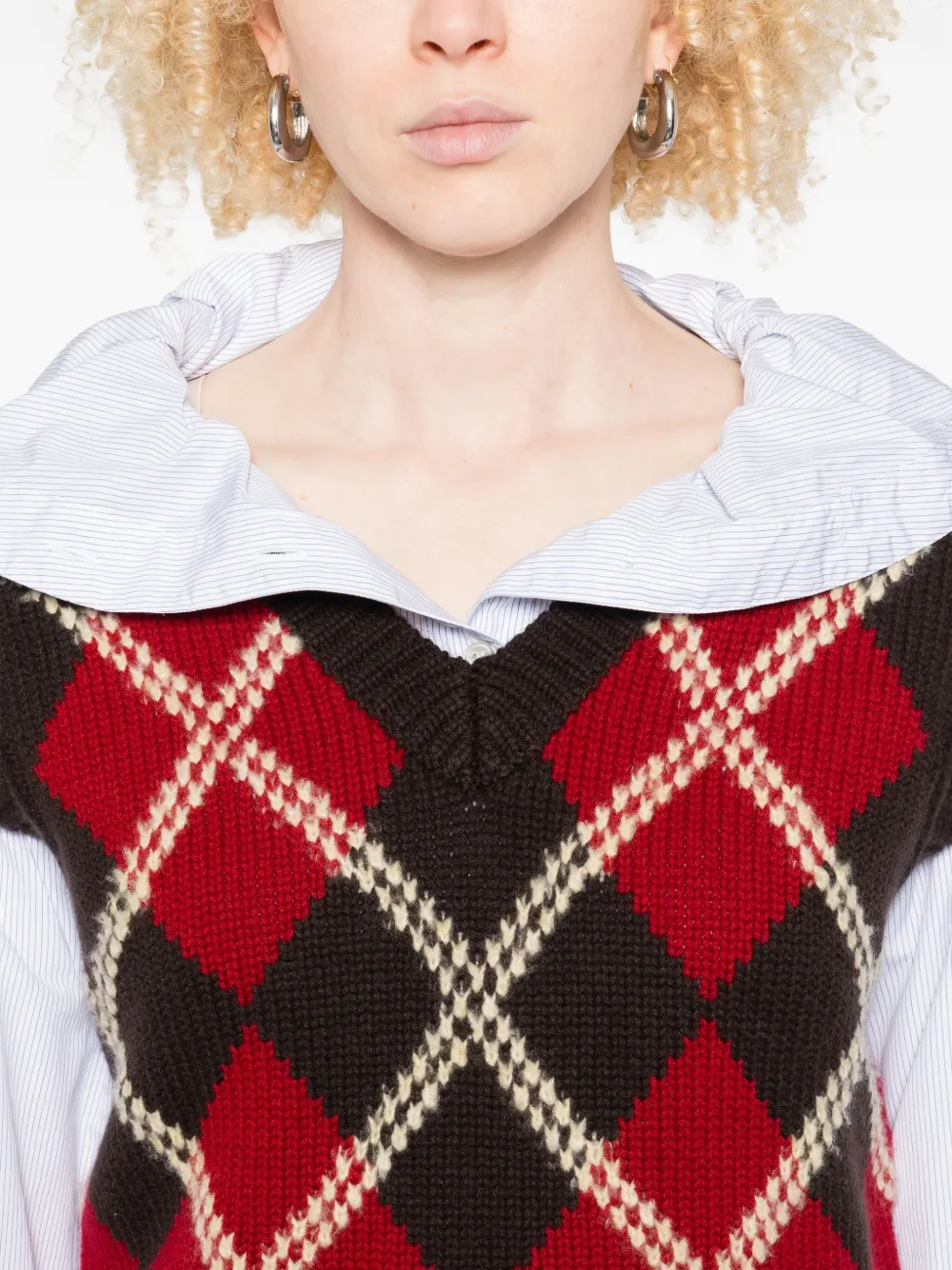 Guest In Residence Argyle Sleeveless Vest In Multi