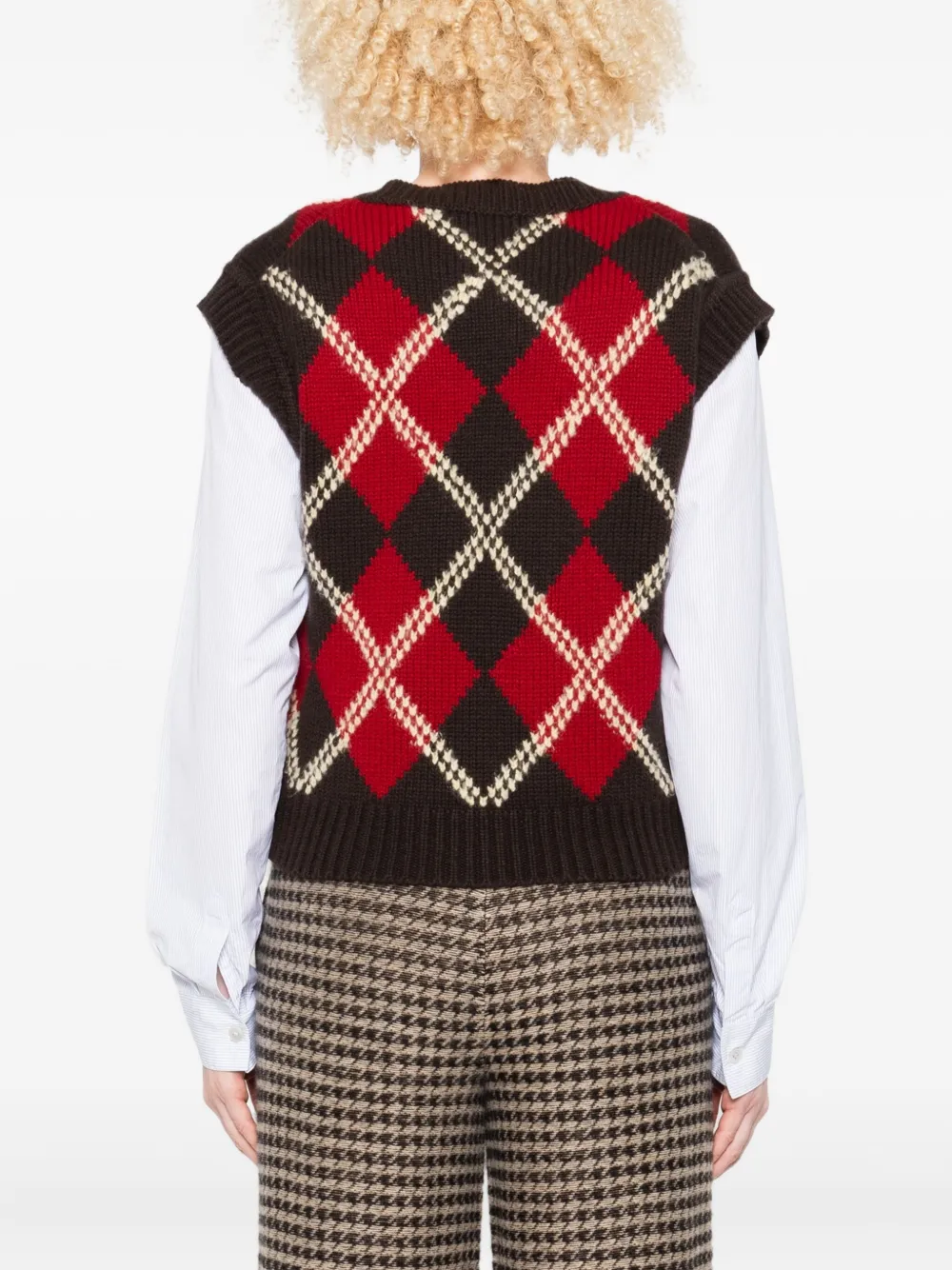Guest In Residence Argyle Sleeveless Vest In Multi