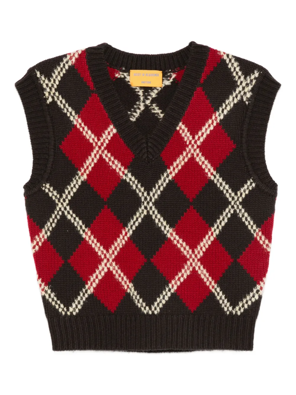 Guest In Residence Argyle Sleeveless Vest In Multi