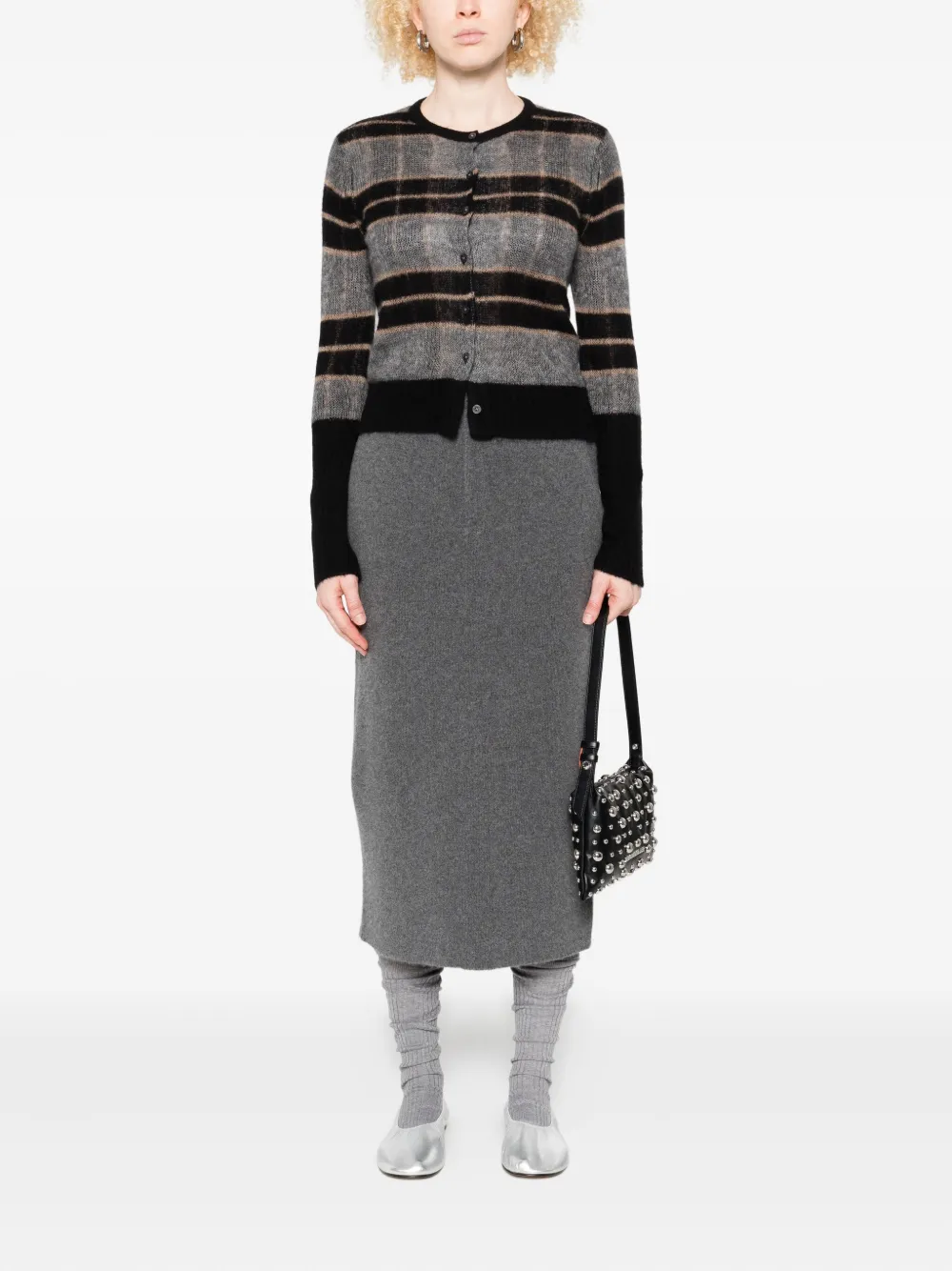 Guest In Residence fine-knit pencil skirt - Grijs