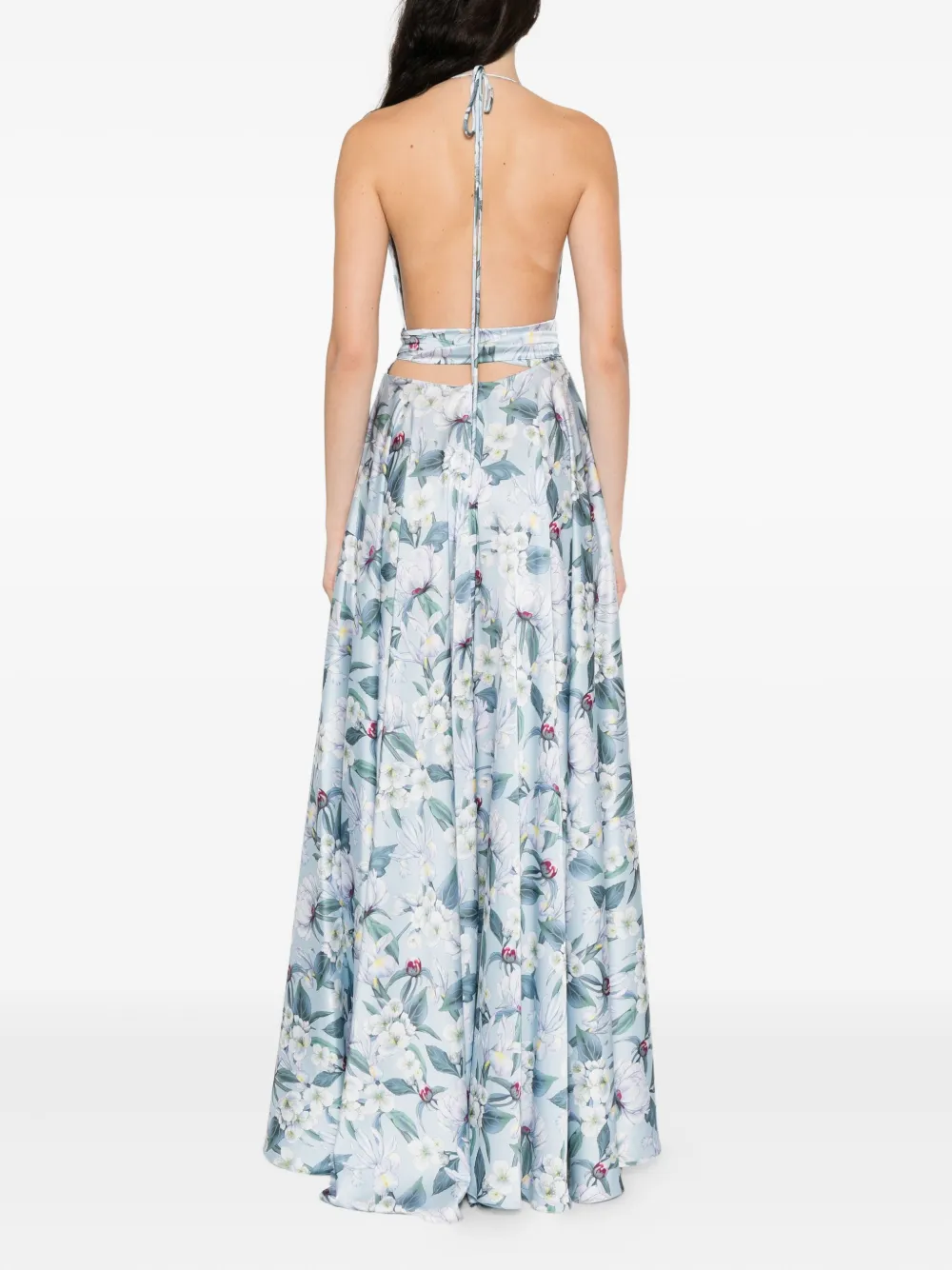 floral-print halterneck dress