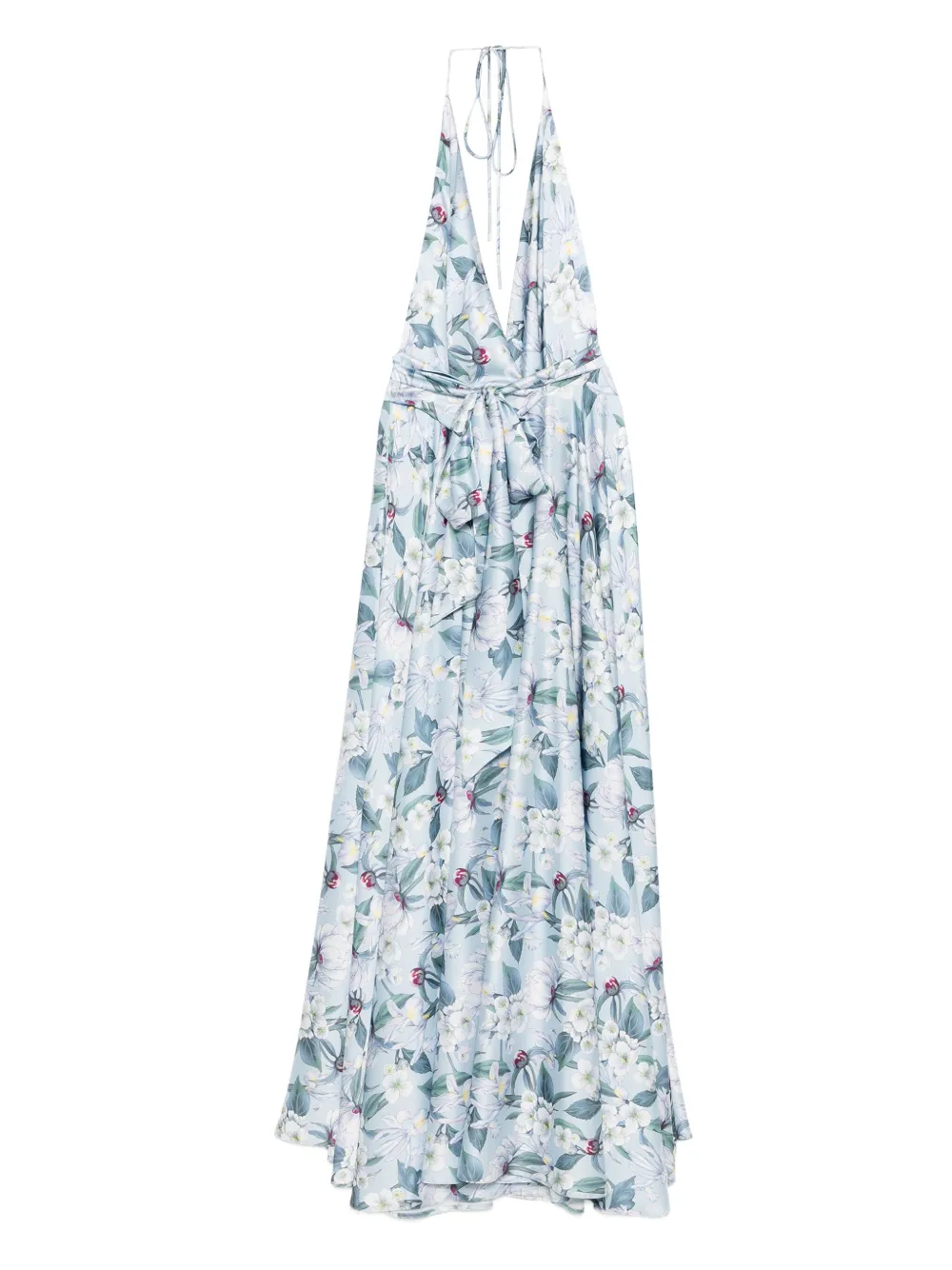 GIADA CURTI Neckholder-Kleid mit Blumen-Print - Blau