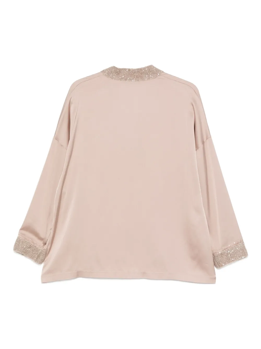 D Exterior Sequin-embellished Blouse In Neutral