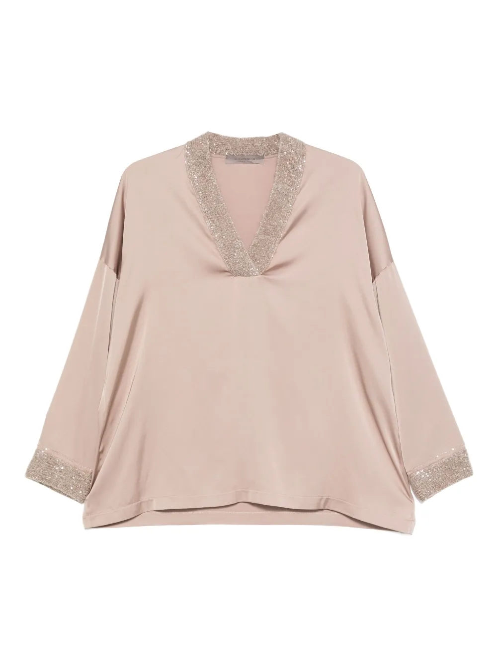 D Exterior Sequin-embellished Blouse In Neutral