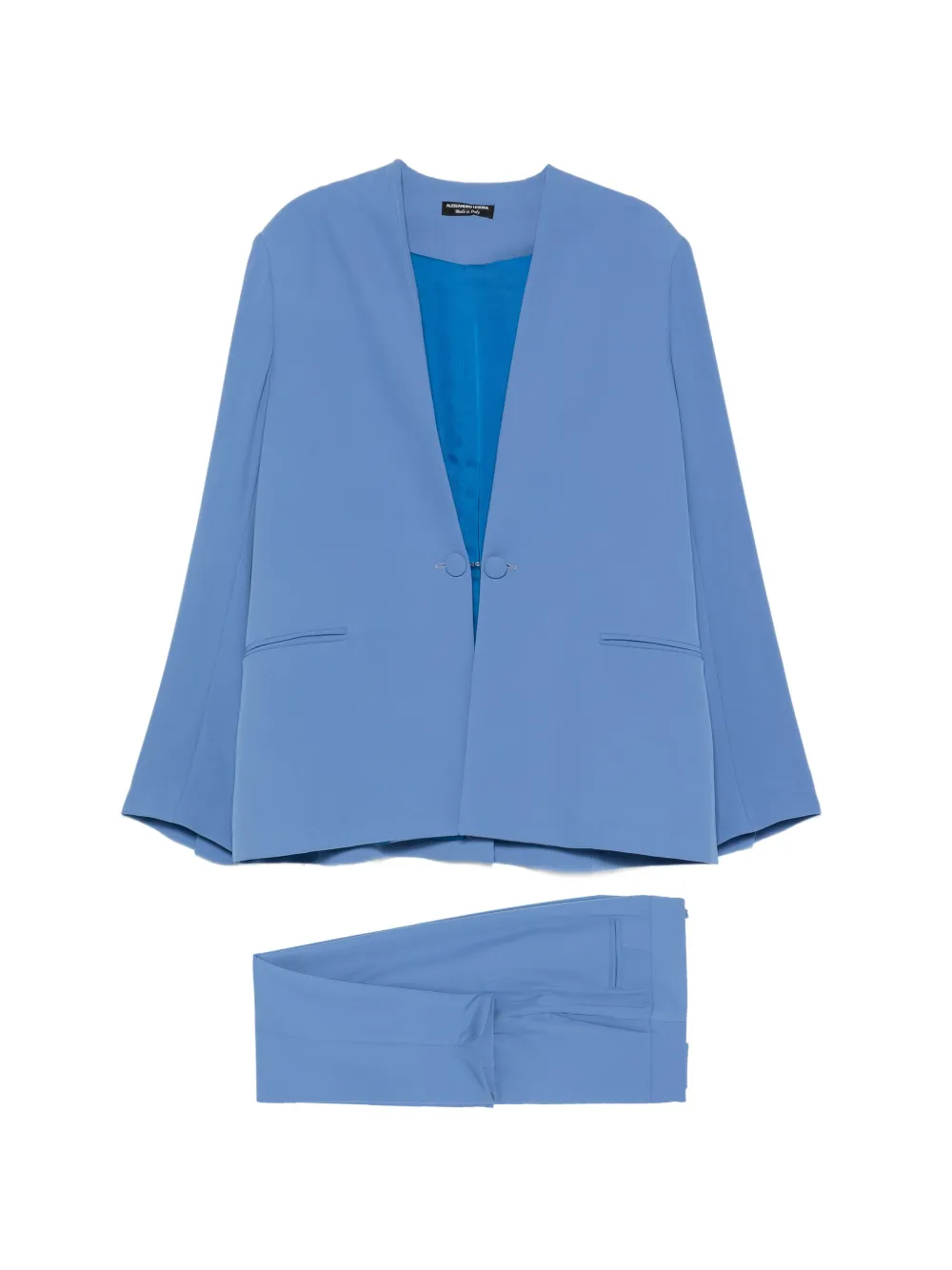 ALESSANDRO LEGORA Kragenloser Anzug - Blau