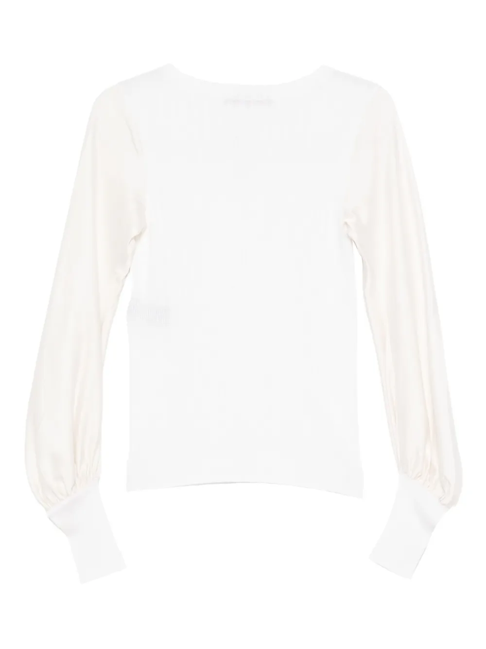 D.Exterior cut-out long-sleeve shirt - Wit