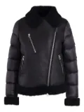Blauer shearling-panelled puffer jacket - Black